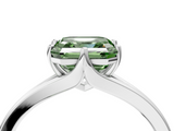 White gold Fancy Green Asscher  Solitaire Diamond Ring with Six-Prong Setting and Tapered Band_21