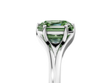 White gold Fancy Green Asscher  Solitaire Diamond Ring with Six-Prong Setting and Tapered Band_22