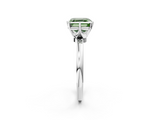 White gold Fancy Green Asscher  Solitaire Diamond Ring with Six-Prong Setting on a Classic Band_2