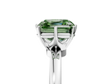 White gold Fancy Green Asscher  Solitaire Diamond Ring with Six-Prong Setting on a Classic Band_5