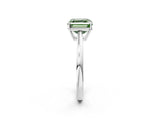 White gold Fancy Green Asscher  Solitaire Diamond Ring with Split Shank and Four-Prong Setting_26
