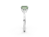 White gold Fancy Green Asscher  Solitaire Diamond Ring with Split Shank and Four-Prong Setting_2