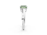 White gold Fancy Green Asscher  Solitaire Diamond Ring with Tapered Band and Four-Prong Setting_31