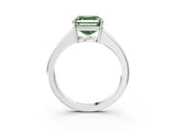 White gold Fancy Green Asscher  Solitaire Diamond Ring with Tapered Band and Four-Prong Setting_32