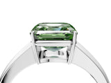 White gold Fancy Green Asscher  Solitaire Diamond Ring with Tapered Band and Four-Prong Setting_33