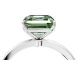 White gold Fancy Green Asscher  Solitaire Diamond Ring with Thin Band and Four-Prong Setting_52