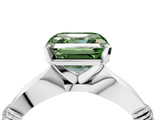White gold Fancy Green Asscher  Solitaire Diamond Twisted Band with Four-Prong Setting_4