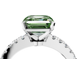 White gold Fancy Green Asscher  Solitaire Diamond with Pavé Band and Four-Prong Setting_21