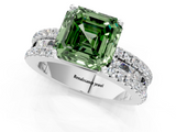 White gold Fancy Green Asscher  Solitaire Diamond with Pave and Channel Set Band_18