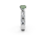White gold Fancy Green Asscher  Solitaire Diamond with Pave and Channel Set Band_19