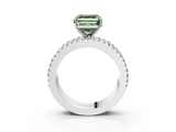 White gold Fancy Green Asscher  Solitaire Diamond with Pave and Channel Set Band_20