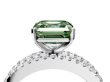 White gold Fancy Green Asscher  Solitaire Diamond with Pave and Channel Set Band_21