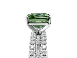 White gold Fancy Green Asscher  Solitaire Diamond with Pave and Channel Set Band_22