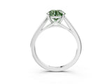 White gold Fancy Green Asscher  Solitaire Engagement Ring with Four-Prong Setting and Classic Band 4