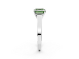 White gold Fancy Green Asscher  Solitaire Engagement Ring with Four-Prong Setting and Tapered Band_22