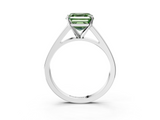 White gold Fancy Green Asscher  Solitaire Engagement Ring with Four-Prong Setting and Tapered Band_23