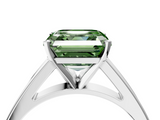 White gold Fancy Green Asscher  Solitaire Engagement Ring with Four-Prong Setting and Tapered Band_23