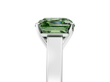 White gold Fancy Green Asscher  Solitaire Engagement Ring with Four-Prong Setting and Tapered Band_24