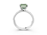 White gold Fancy Green Asscher  Solitaire Engagement Ring with Scrollwork Band and Four-Prong Setting_25