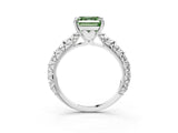 White gold Fancy Green Asscher  Solitaire Floral Milgrain Engagement Ring_34