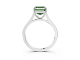 White gold Fancy Green Asscher  Solitaire Heart Prong Engagement Ring with Tapered Band_40