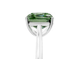 White gold Fancy Green Asscher  Solitaire Heart Prong Engagement Ring with Tapered Band_42