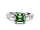 White gold Fancy Green Asscher  Solitaire Marquise Side Stone Prong Setting Ring_17