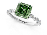 White gold Fancy Green Asscher  Solitaire Marquise Side Stone Prong Setting Ring_18