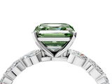 White gold Fancy Green Asscher  Solitaire Marquise Side Stone Prong Setting Ring_22
