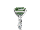 White gold Fancy Green Asscher  Solitaire Marquise Side Stone Prong Setting Ring_23