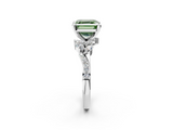 White gold Fancy Green Asscher  Solitaire Marquise Twist Band with Six-Prong Setting_2