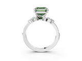 White gold Fancy Green Asscher  Solitaire Marquise Twist Band with Six-Prong Setting_3
