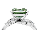 White gold Fancy Green Asscher  Solitaire Marquise Twist Band with Six-Prong Setting_4