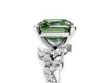 White gold Fancy Green Asscher  Solitaire Marquise Twist Band with Six-Prong Setting_5