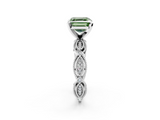 White gold Fancy Green Asscher  Solitaire Milgrain Diamond Engagement Ring with Bezel and Marquise Band_2
