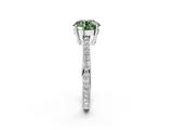 White gold Fancy Green Asscher  Solitaire Pavé Band Prong Setting Ring_2