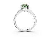 White gold Fancy Green Asscher  Solitaire Pavé Band Prong Setting Ring_3