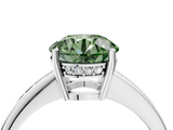 White gold Fancy Green Asscher  Solitaire Pavé Band Prong Setting Ring_4