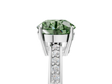 White gold Fancy Green Asscher  Solitaire Pavé Band Prong Setting Ring_5