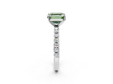 White gold Fancy Green Asscher  Solitaire Pavé Band with Four-Prong Setting_19