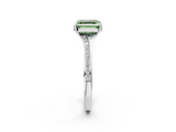 White gold Fancy Green Asscher  Solitaire Pavé Band with Four-Prong Setting_19