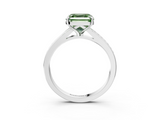 White gold Fancy Green Asscher  Solitaire Pavé Band with Four-Prong Setting_20