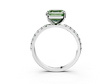 White gold Fancy Green Asscher  Solitaire Pavé Band with Four-Prong Setting_20