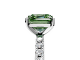 White gold Fancy Green Asscher  Solitaire Pavé Band with Four-Prong Setting_22