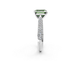 White gold Fancy Green Asscher  Solitaire Pavé Diamond Engagement Ring with Four-Prong Setting_19