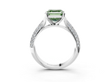 White gold Fancy Green Asscher  Solitaire Pavé Diamond Engagement Ring with Four-Prong Setting_20