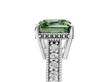 White gold Fancy Green Asscher  Solitaire Pavé Diamond Milgrain Engagement Ring with Four-Prong Setting_5