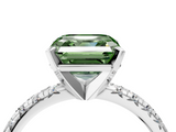 White gold Fancy Green Asscher  Solitaire Pave Diamond Engagement Ring with Four-Prong Setting_4