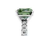 White gold Fancy Green Asscher  Solitaire Pave Diamond Engagement Ring with Four-Prong Setting_5