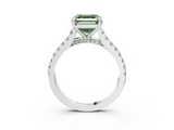 White gold Fancy Green Asscher  Solitaire Pave Diamond Engagement Ring with Prong Setting_20